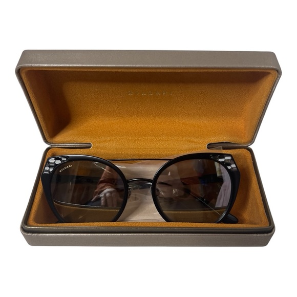 BVLGARI Accessories - Bvlgari Women's BV6095 Sunglasses Demi Matte Black Light Grey Mirror Silver 53mm